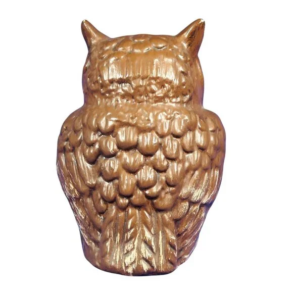 1974 Hand-Painted Ceramic Owl – Student Gift Figurine, Signed, 4¼" Vintage Decor - Picture 3 of 6